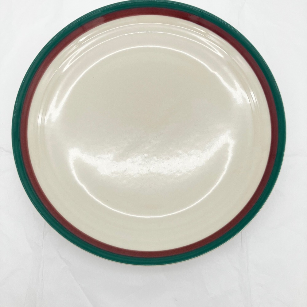 Pfaltzgraff Dinner Plate Juniper 10.25" Cream Teal Burgundy Vintage Stoneware